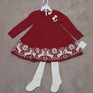 Heirlooms by Polly Flinders Red Christmas Reindeer Dress